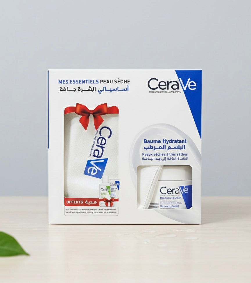 CeraVe Coffret Mes Essentiels Peau Sèche – Baume Hydratant + Soin Lavant (OFFERT)