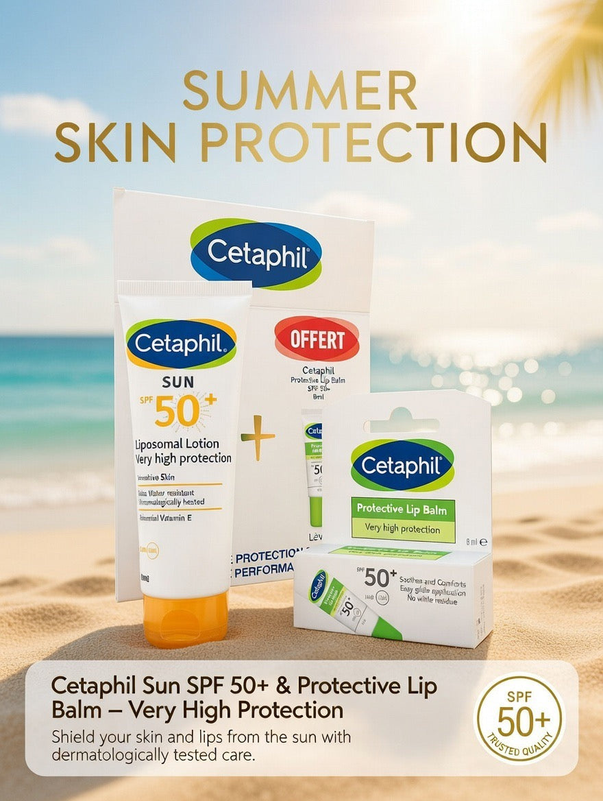 Cetaphil Promo Bundle: Sun Liposomal Lotion SPF 50+ 100ml + Protective Lip Balm SPF 50+ 8ml OFFERT
