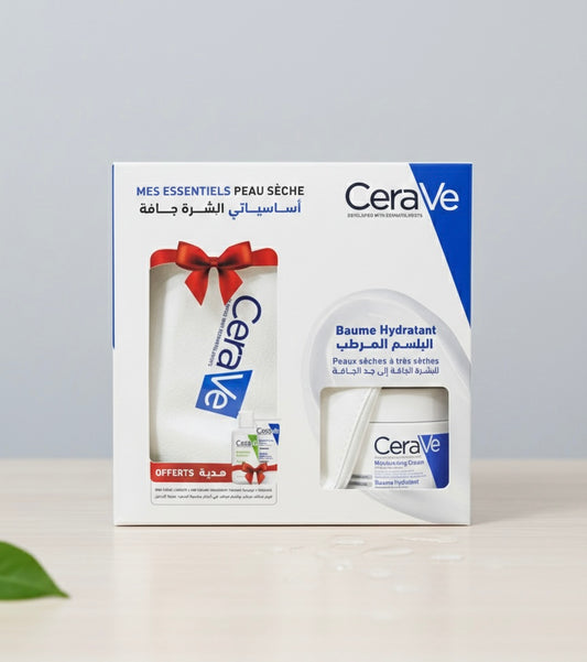CeraVe Coffret Mes Essentiels Peau Sèche – Baume Hydratant + Soin Lavant (OFFERT)
