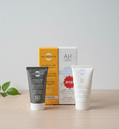 Duo Éclat & Protection : Crème Solaire Photo White SPF 50+ & Soin AH Cream (OFFRE SPÉCIALE)