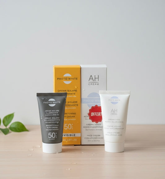 Duo Éclat & Protection : Crème Solaire Photo White SPF 50+ & Soin AH Cream (OFFRE SPÉCIALE)