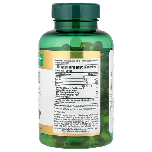 Fish Oil, 1,000 mg, 145 Rapid Release Softgels