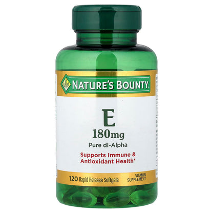 Nature’s Bounty Vitamine E 180 mg (400 UI) – 120 Softgels à Libération Rapide