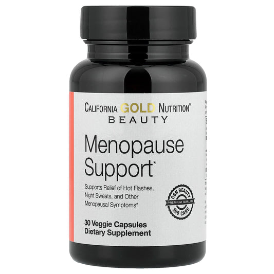 California Gold Nutrition Beauty, Menopause Support with Angelica gigas, Cynanchum wilfordii, Phlomis umbrosa and L-Leucine, 30 Veggie Capsules