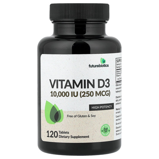 Futurebiotics Vitamine D3 - 250 mcg (10 000 UI), 120 comprimés