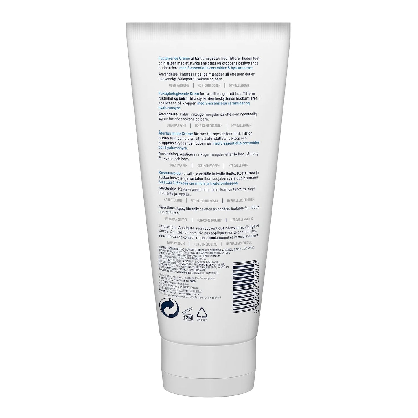 CeraVe Moisturising Cream – Baume Hydratant Peaux Sèches à Très Sèches