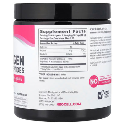 Advanced Collagen Peptides + Hyaluronic Acid + C, 6.9 oz (195 g) Powder