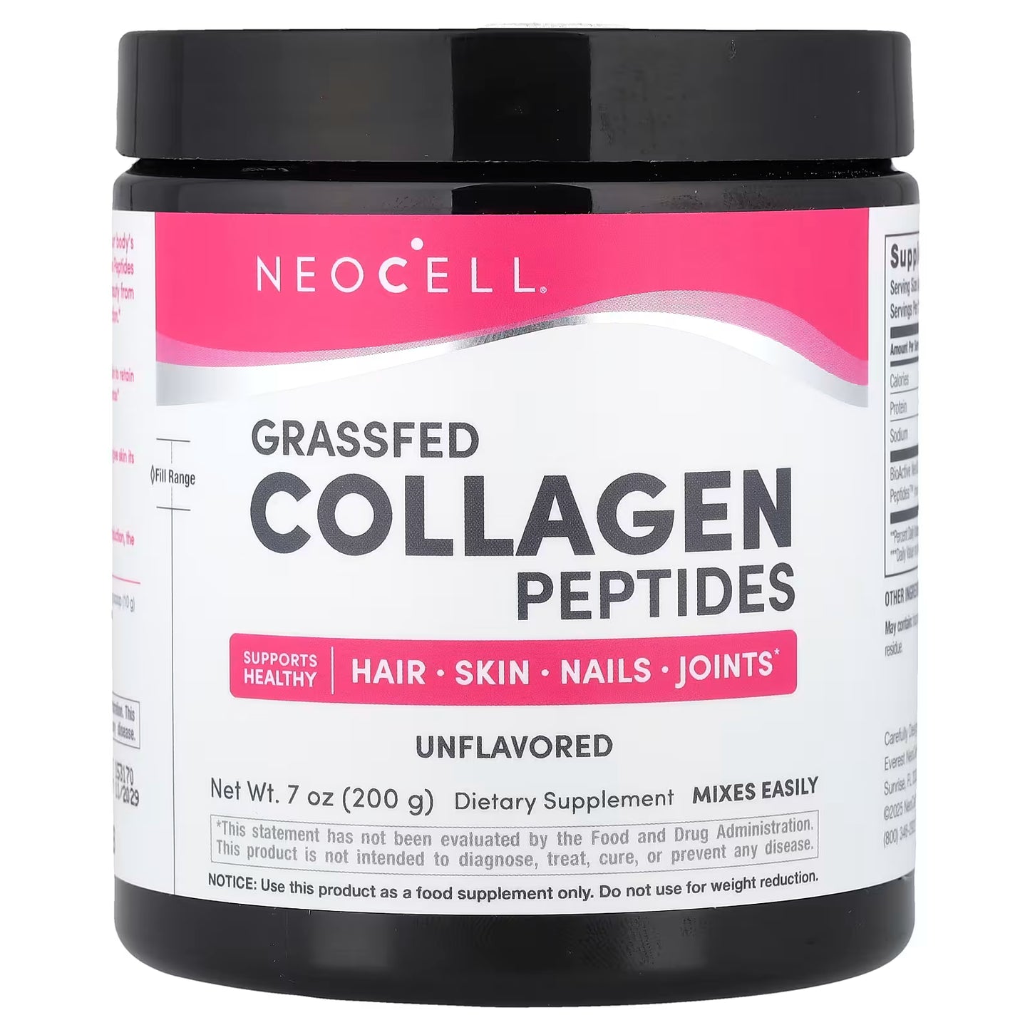 Advanced Collagen Peptides + Hyaluronic Acid + C, 6.9 oz (195 g) Powder