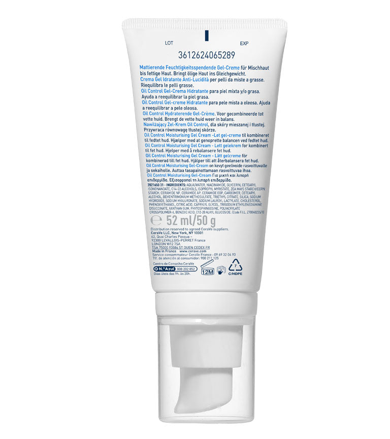 Gel-Crème Hydratant Oil Control Visage