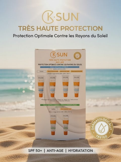 KALINE K-SUN SPF 50+ PA++++ Crème Fluide Invisible Anti-Shine + Cold Cream K-AQUA 50ml OFFERT – Peaux Mixtes/Grasses/À Imperfections